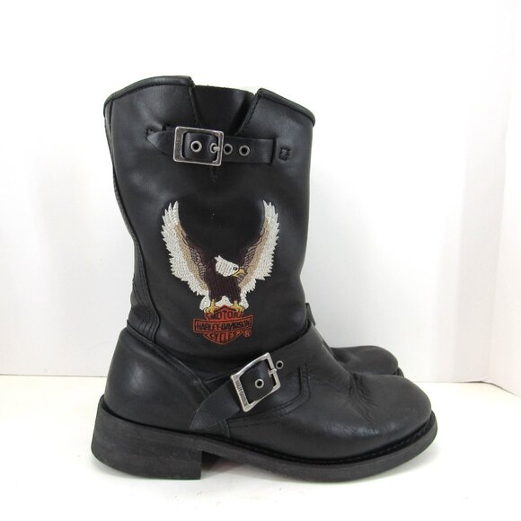 Harley-Davidson USA Stock No D93309 Men's Black Pull-On Boots Size 10 M - Picture 7 of 10